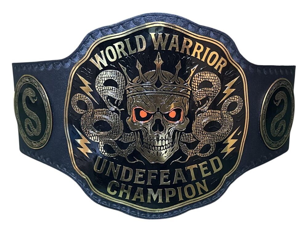 2417 World Warrior Undefeated Champion Belt Smoking Skull Snake Design